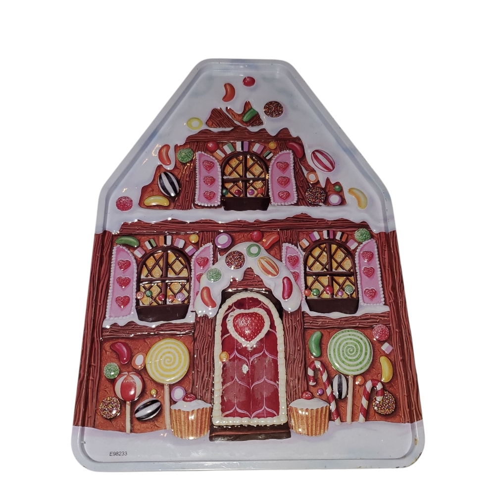 Vintage Gingerbread House Holiday Tin